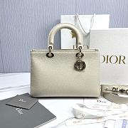 Medium Lady D-Sire My ABCDior Bag White Taurillon Leather - 30x20x13cm - 1