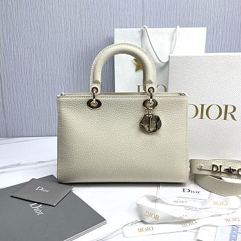 Medium Lady D-Sire My ABCDior Bag White Taurillon Leather - 30x20x13cm