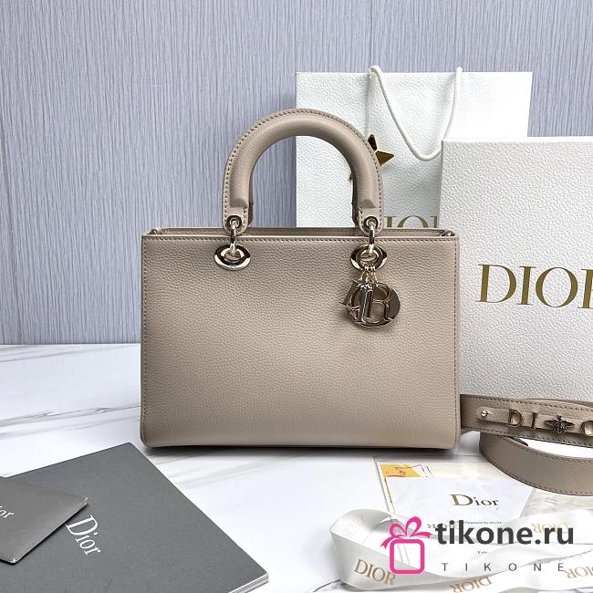 Medium Lady D-Sire My ABCDior Bag Beige Taurillon Leather - 30x20x13cm - 1