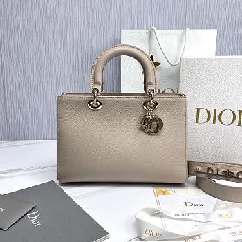 Medium Lady D-Sire My ABCDior Bag Beige Taurillon Leather - 30x20x13cm