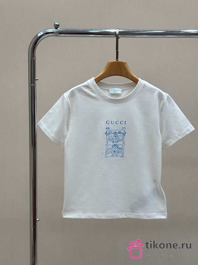 Gucci Children's Printed Cotton T-shirt in White 18508 - 1