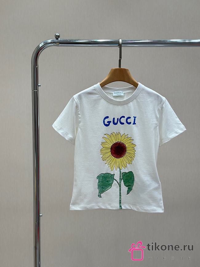 Gucci Children's Printed Cotton T-shirt in White 18509 - 1