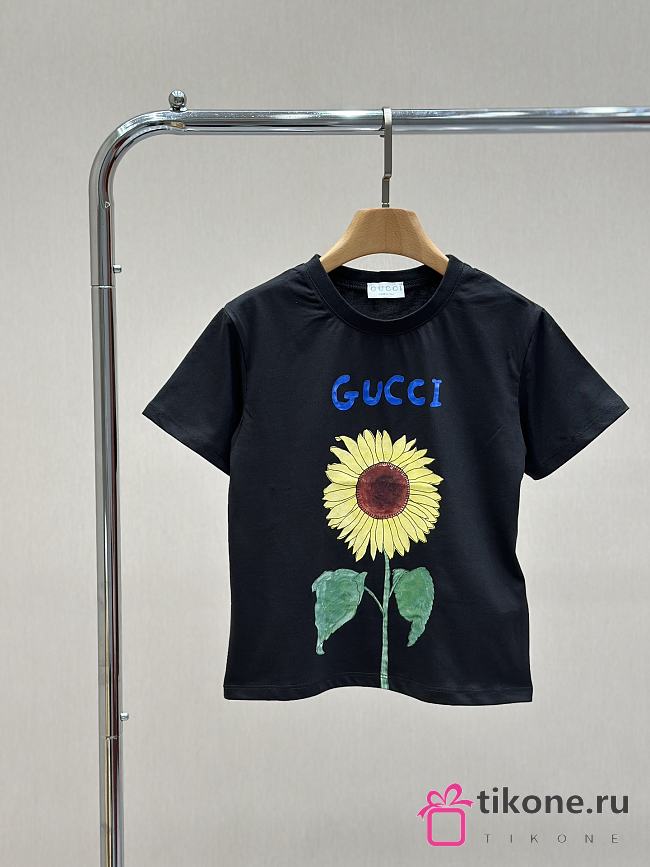 Gucci Children's Printed Cotton T-shirt in Black 18510 - 1