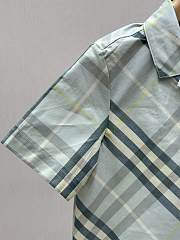Burberry Kids Check Cotton Polo Shirt In Green  - 6