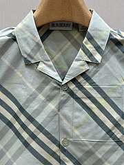 Burberry Kids Check Cotton Polo Shirt In Green  - 2