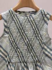 Burberry Kids Check Cotton Dress in Green - 3