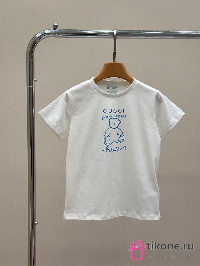 Gucci Children's Printed Cotton T-shirt in White 18516 - 1