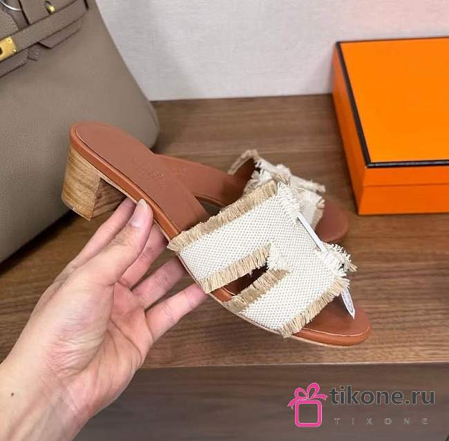 Hermes Oasis Sandal Beige/Natural 5cm - 1