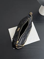 Chanel Hobo Handbag Calfskin Gold Tone Metal Black - 17x26x8.5cm - 6