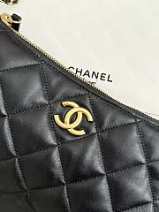 Chanel Hobo Handbag Calfskin Gold Tone Metal Black - 17x26x8.5cm - 5