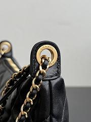 Chanel Hobo Handbag Calfskin Gold Tone Metal Black - 17x26x8.5cm - 3