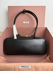 Miumiu Small Beau Leather Bag 5BB173 Black - 28x11.5x8cm - 5