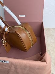 Miumiu Small Beau Leather Bag 5BB173 Cognac - 28x11.5x8cm - 6