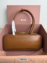 Miumiu Small Beau Leather Bag 5BB173 Cognac - 28x11.5x8cm - 5