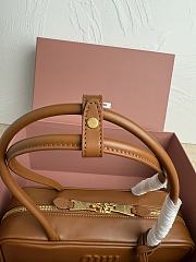 Miumiu Small Beau Leather Bag 5BB173 Cognac - 28x11.5x8cm - 3