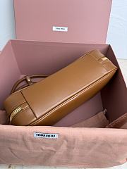 Miumiu Small Beau Leather Bag 5BB173 Cognac - 28x11.5x8cm - 4