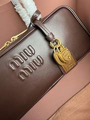 Miumiu Small Beau Leather Bag 5BB173 Brown - 28x11.5x8cm - 6