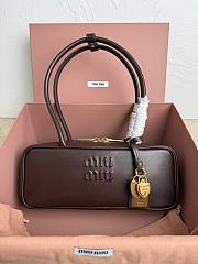 Miumiu Small Beau Leather Bag 5BB173 Brown - 28x11.5x8cm - 4