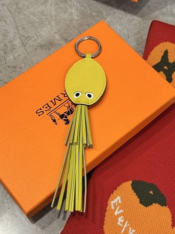 Hermes Poulpe Key Ring Yellow