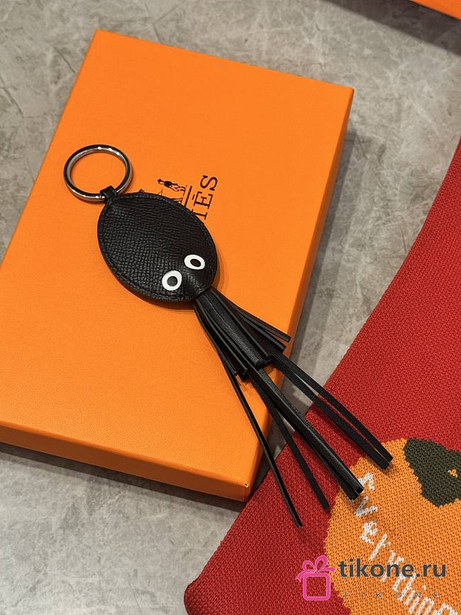 Hermes Poulpe Key Ring Black - 1