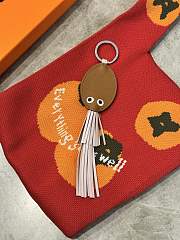 Hermes Poulpe Key Ring Cognac/White - 3