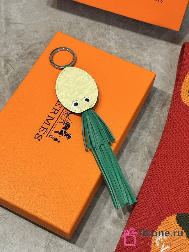 Hermes Poulpe Key Ring Light Yellow/Green - 1