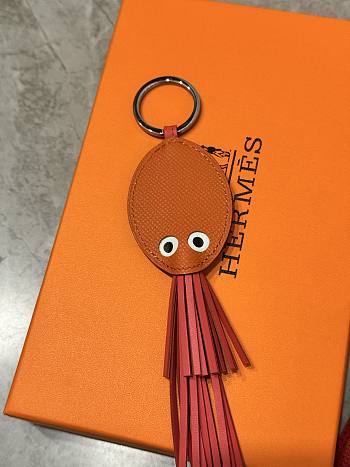 Hermes Poulpe Key Ring Orange/Red