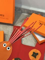 Hermes Poulpe Key Ring Orange/Red - 5