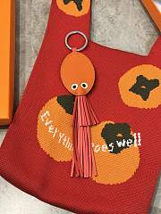 Hermes Poulpe Key Ring Orange/Red - 3
