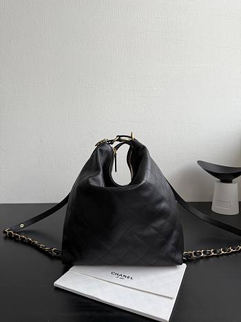 Chanel Large Backpack Calfskin Gold Tone Metal Black - 33.5x28x10.5cm