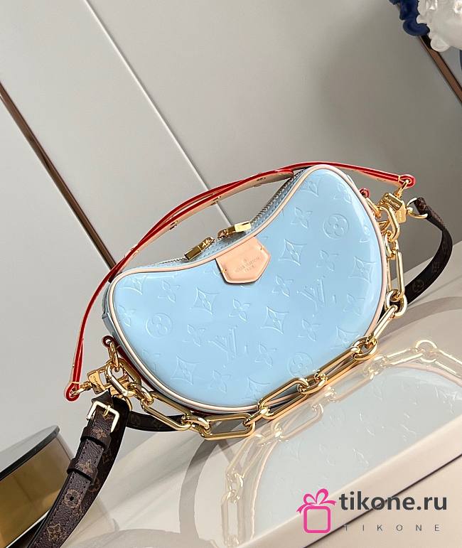 LV Croissant PM Monogram Vernis Leather Blue M24021 - 21x13x7cm - 1