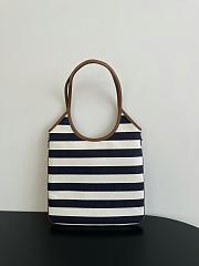 Miumiu Ivy Canvas And Leather Bag 5BG231 Blue/Beige - 40x35cm - 3