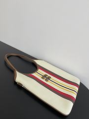 Miumiu Ivy Canvas And Leather Bag 5BG231 Beige/Dark Brown - 40x35cm - 4
