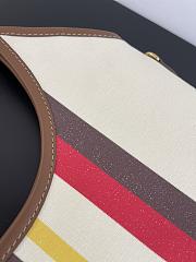 Miumiu Ivy Canvas And Leather Bag 5BG231 Beige/Dark Brown - 40x35cm - 2