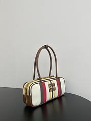 Miumiu Beau Canvas And Leather Bag 5BB173 Beige/Dark Brown -28x11.5x8cm - 5