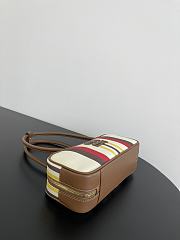 Miumiu Beau Canvas And Leather Bag 5BB173 Beige/Dark Brown -28x11.5x8cm - 4