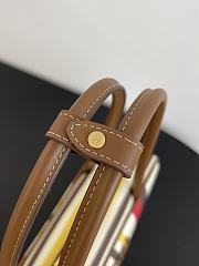 Miumiu Beau Canvas And Leather Bag 5BB173 Beige/Dark Brown -28x11.5x8cm - 2