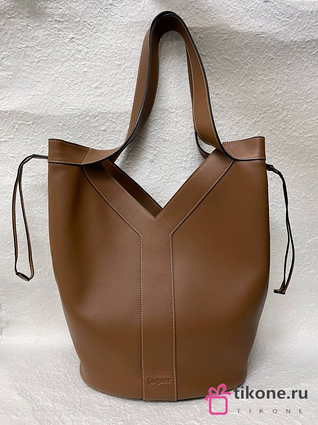 YSL Y Large Hobo in Leather Brown - 35x25x15cm - 1