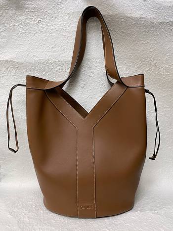 YSL Y Large Hobo in Leather Brown - 35x25x15cm