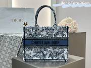Dior Medium Book Tote White Embroidery with Denim Blue Dior Chardons Motif - 36.5x28x16.5cm - 1