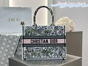 Medium Dior Book Tote White Pink Multicolor D-Floral Embroidery - 36.5x28x16.5cm - 1