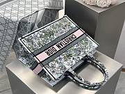Medium Dior Book Tote White Pink Multicolor D-Floral Embroidery - 36.5x28x16.5cm - 2