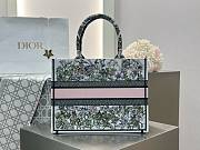 Medium Dior Book Tote White Pink Multicolor D-Floral Embroidery - 36.5x28x16.5cm - 3