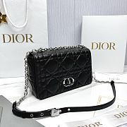 Medium Soft Dior Caro Bag Black Silver Macrocannage Lambskin - 25x16x9cm - 4