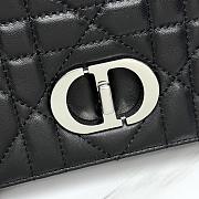 Medium Soft Dior Caro Bag Black Silver Macrocannage Lambskin - 25x16x9cm - 6