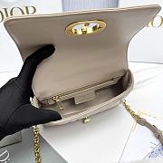 Medium Soft Dior Caro Bag Beige Macrocannage Lambskin - 25x16x9cm - 6