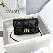 Medium Soft Dior Caro Bag Black Gold Macrocannage Lambskin - 25x16x9cm - 1