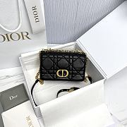 Small Soft Dior Caro Bag Black Gold Macrocannage Lambskin - 20x13x7cm - 1
