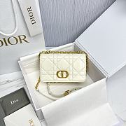 Small Soft Dior Caro Bag White Macrocannage Lambskin - 20x13x7cm - 1