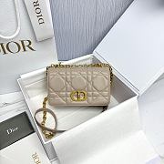 Small Soft Dior Caro Bag Beige Macrocannage Lambskin - 20x13x7cm - 1